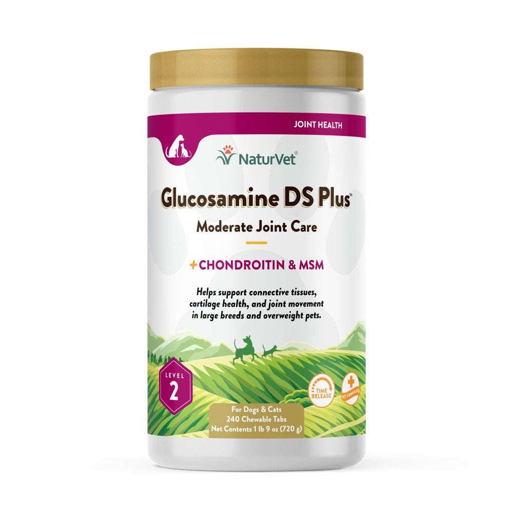 15% OFF: Naturvet Glucosamine DS Plus Level 2 Joint Care Supplement Time Release Chewable Tablets For Dogs & Cats