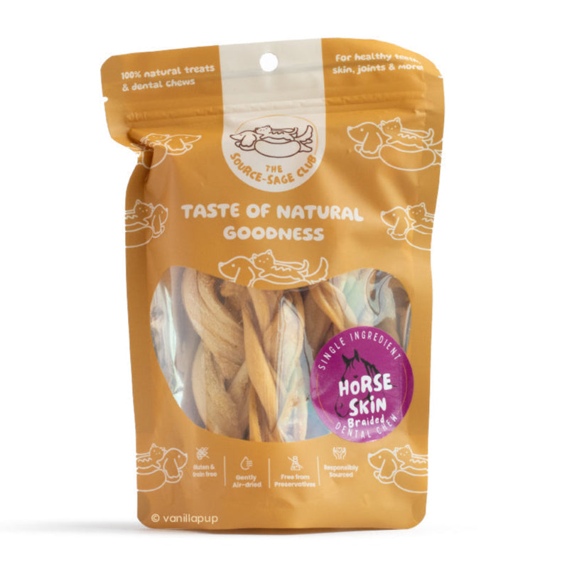 The Source-Sage Club Braided Horse Skin Dog Treats 100g