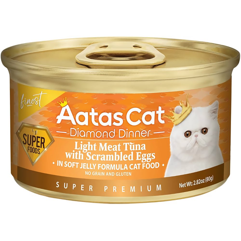 Aatas Cat Finest Diamond Dinner Tuna with Scrambled Eggs in Soft Jelly Canned Cat Food 80g