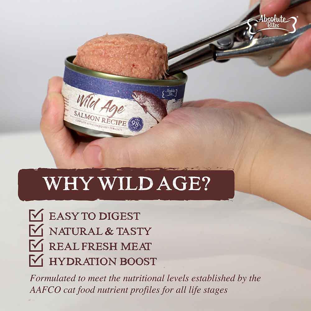 Absolute Bites Wild Age Chicken Complete & Balanced Diet Canned Cat Food 80g - Box of 6