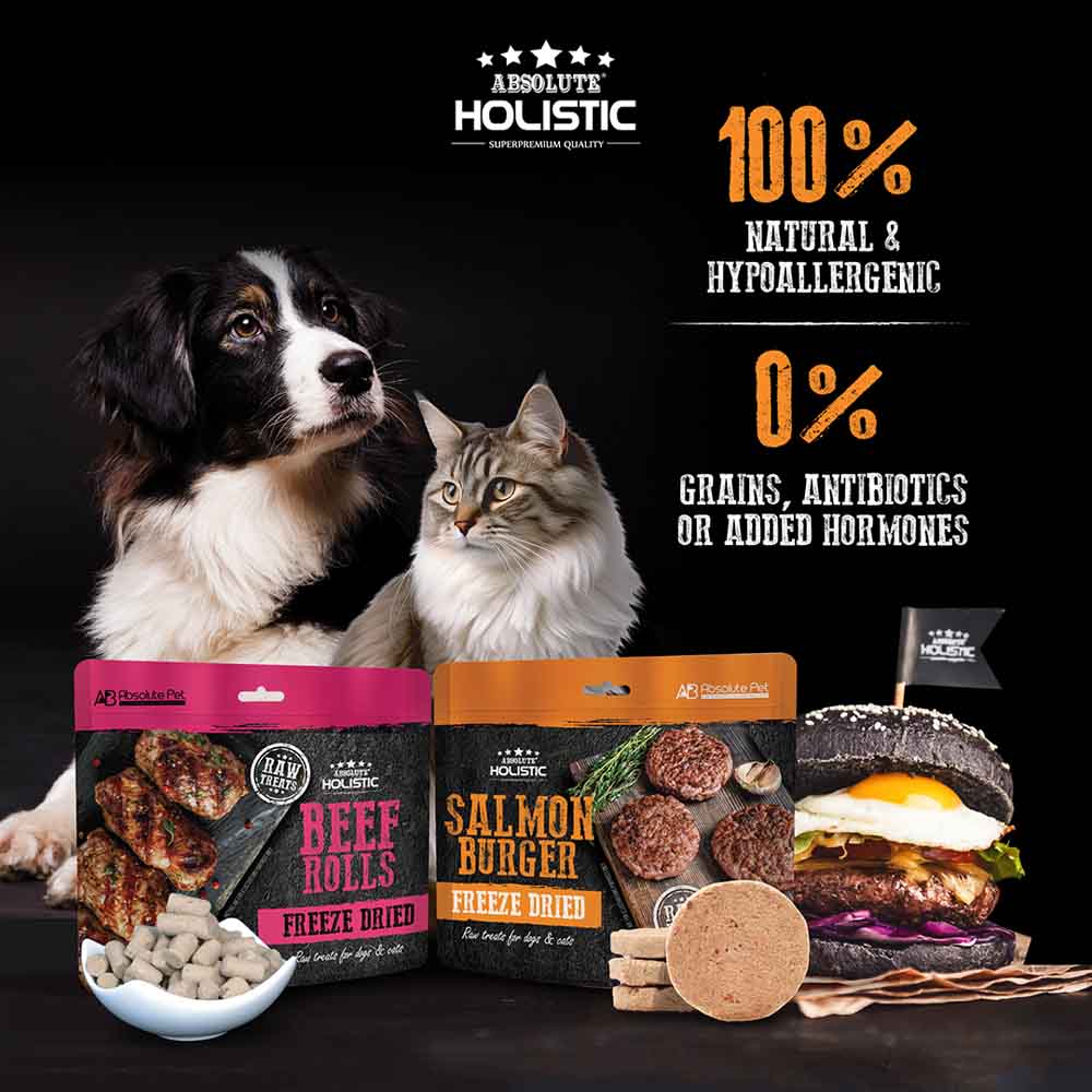 Absolute Holistic Pork Burger Freeze Dried Raw Treats for Cats & Dogs 80g