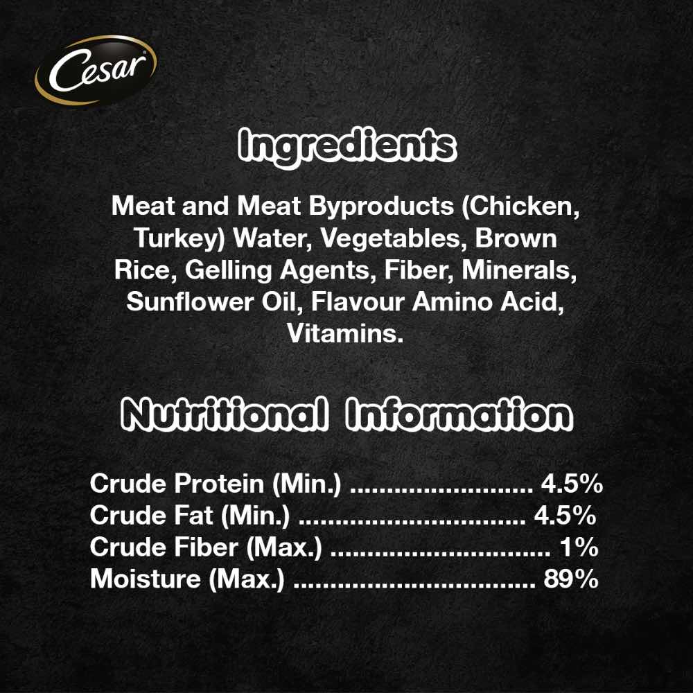 Cesar Roast Turkey with Vegetables Pate Tray Dog Food 100g