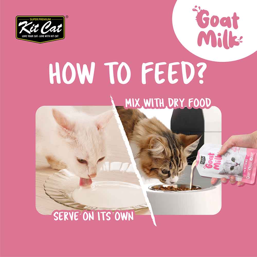 Kit Cat Lactose-Free Goat Milk Pouches for Kitten (50ml x 6)