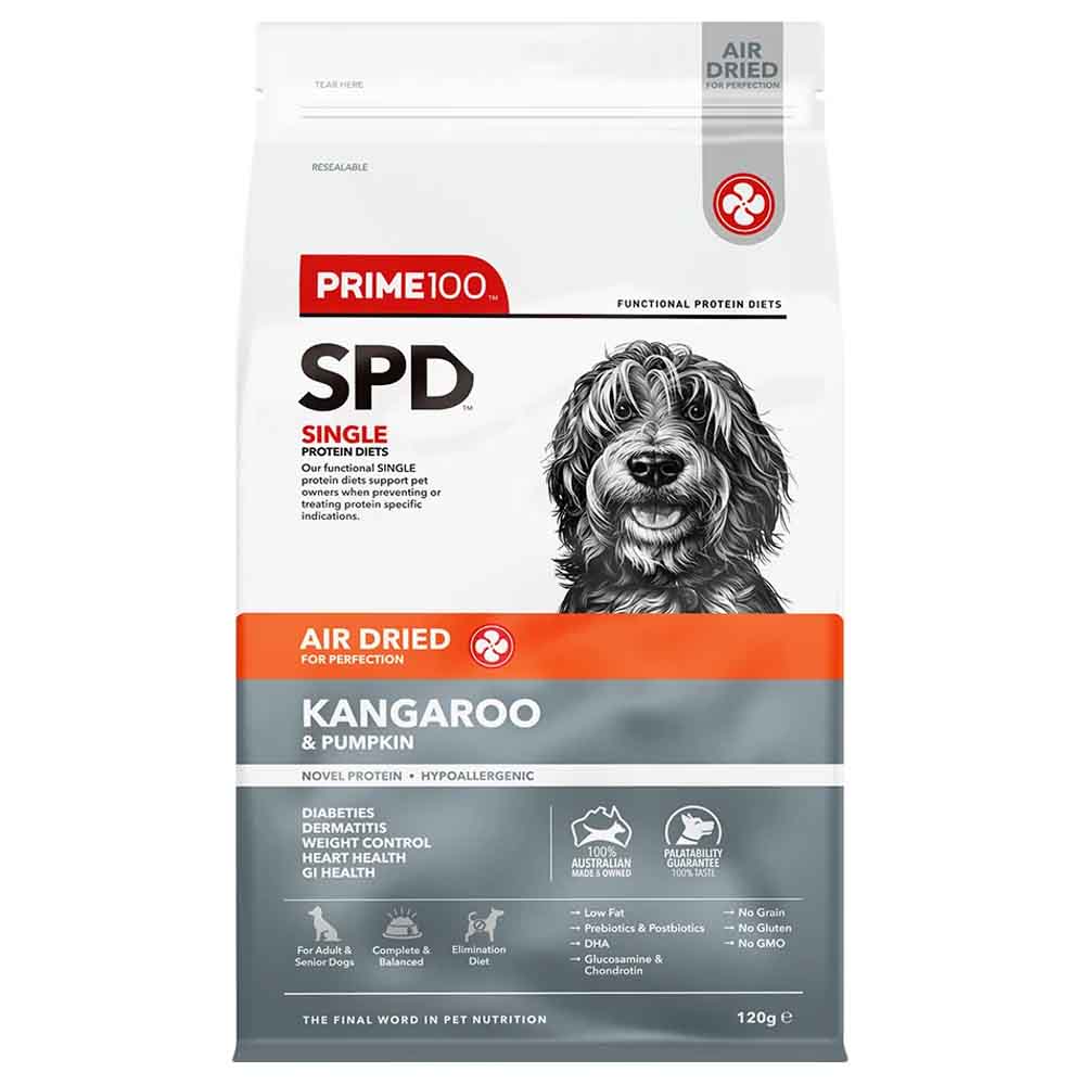 Prime100 SPD Kangaroo & Pumpkin Air Dried Dog Food 120g