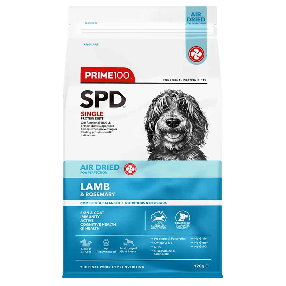 Prime100 SPD Lamb & Rosemary Air Dried Dog Food 120g