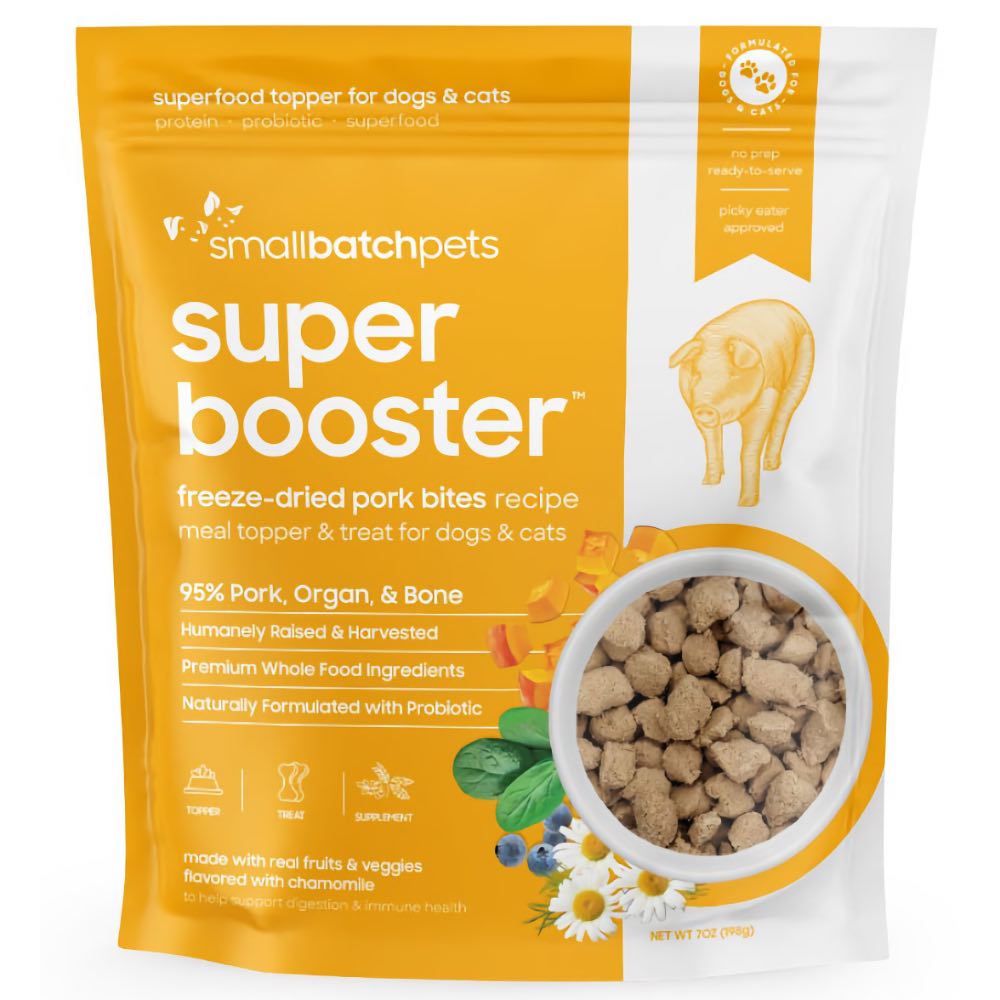 Smallbatch Super Booster Freeze Dried Pork Bites Cat & Dog Treats 7oz