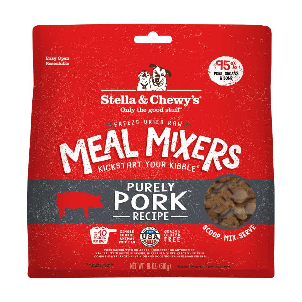 Stella & Chewy??s Meal Mixers Purely Pork Freeze-Dried Dog Food 18oz