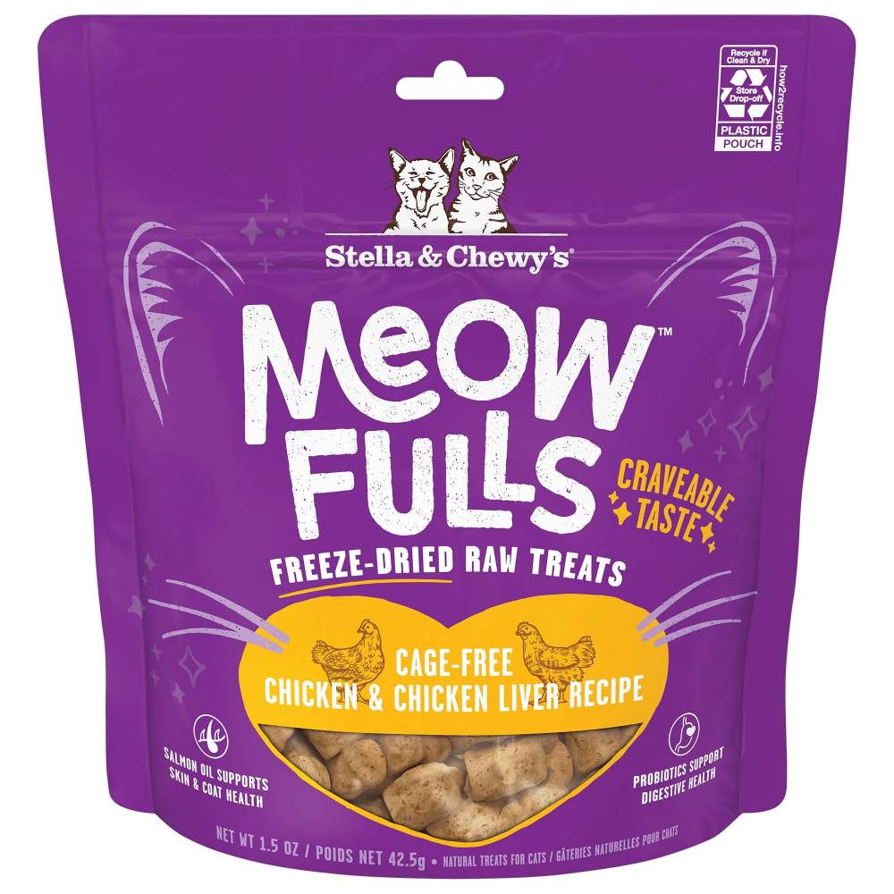 Stella & Chewy??s Meowfulls Chicken & Chicken Liver Recipe Freeze-Dried Cat Treats 1.5oz