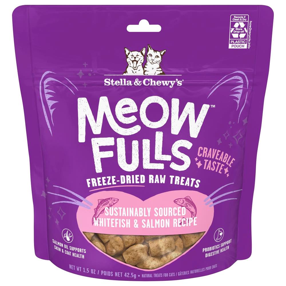 Stella & Chewy??s Meowfulls White Fish & Salmon Recipe Freeze-Dried Cat Treats 1.5oz